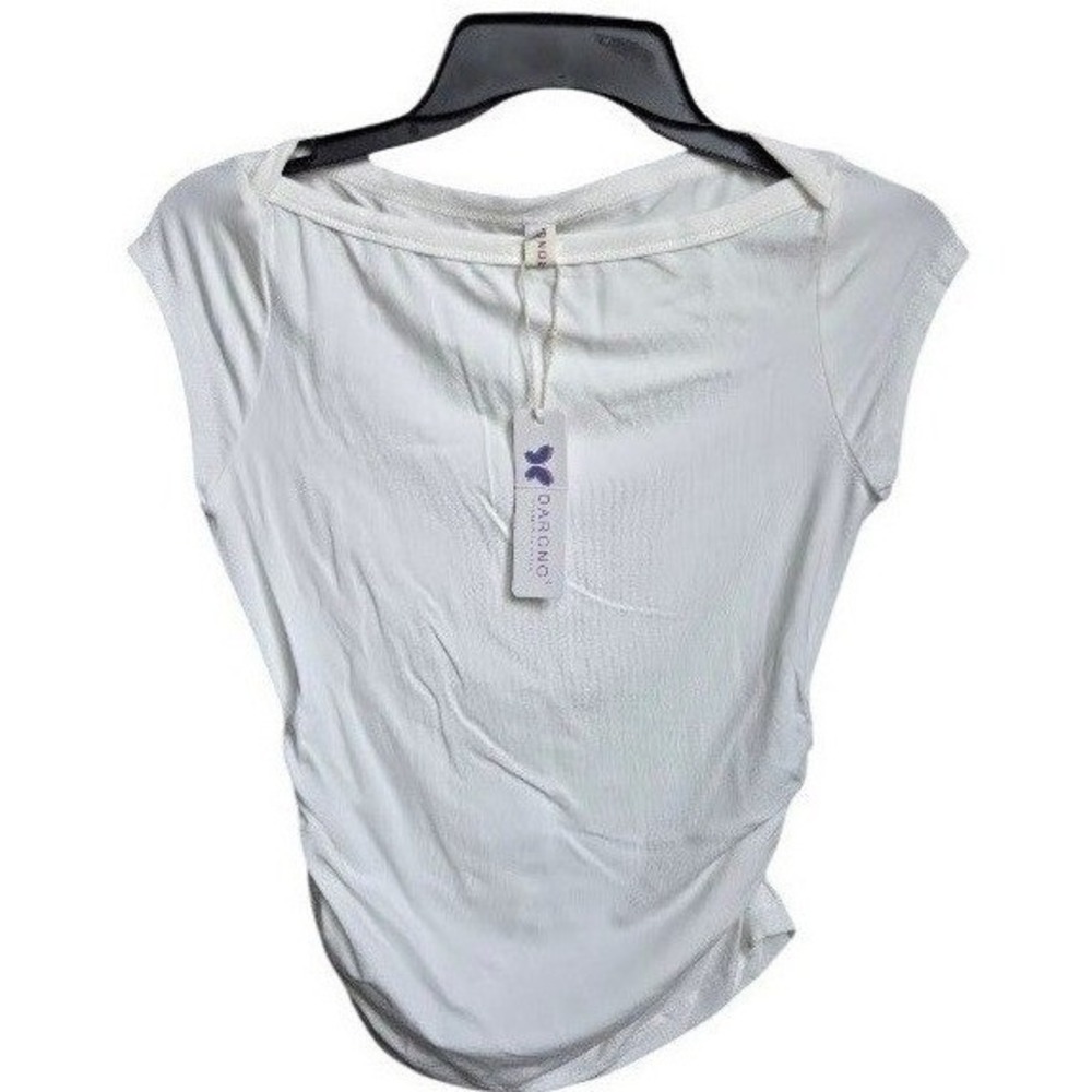 Darong White Short Sleeve Crew Neck T-Shirt Basic Tee New with Tags